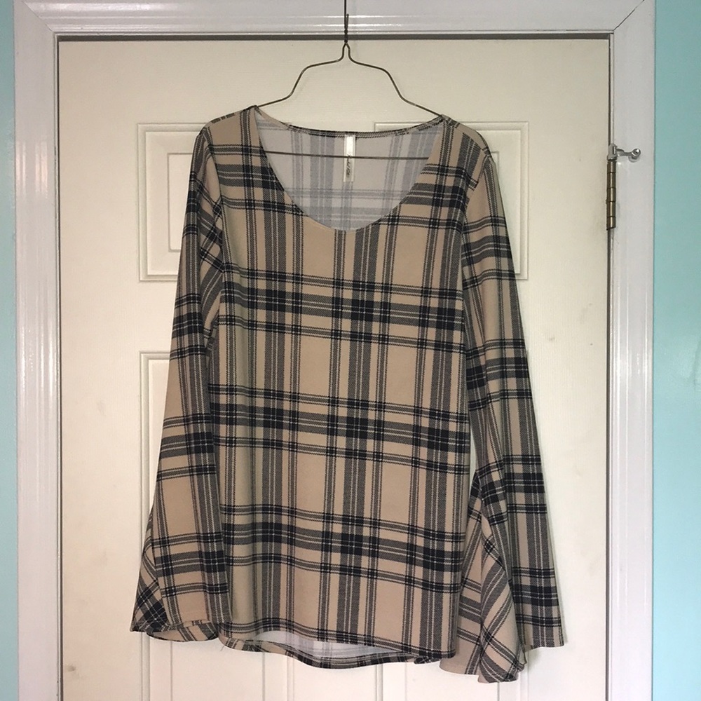 Plaid Bell Sleeve shirt